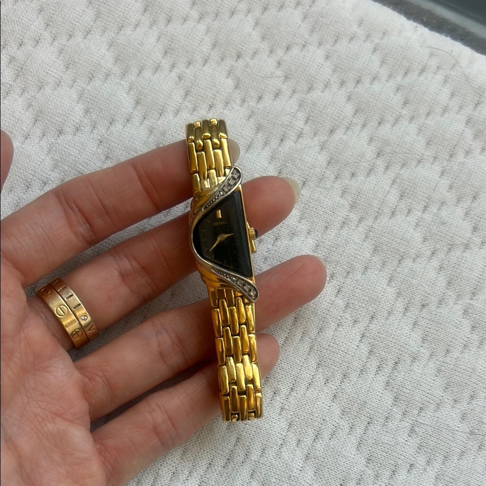 Seiko Two-Tone Gold and Silver Women's Bracelet Ring Watch